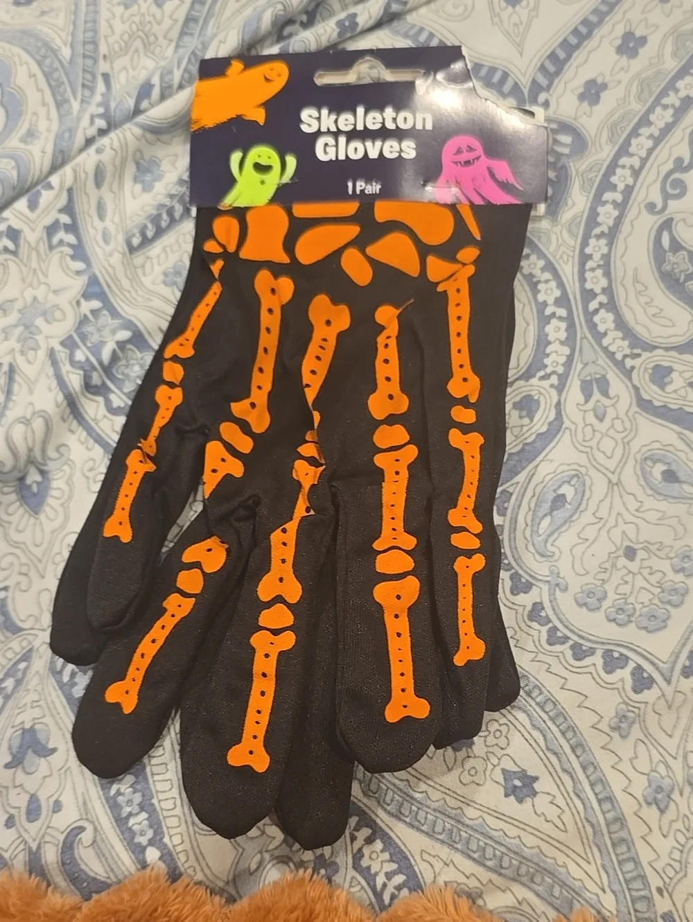 ❤️10/$30 New Skeleton Gloves with Orange Bone Print